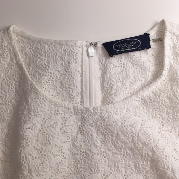 SOLD - Magaschoni size 4 white cotton eyelet dress - Picture 6 of 7